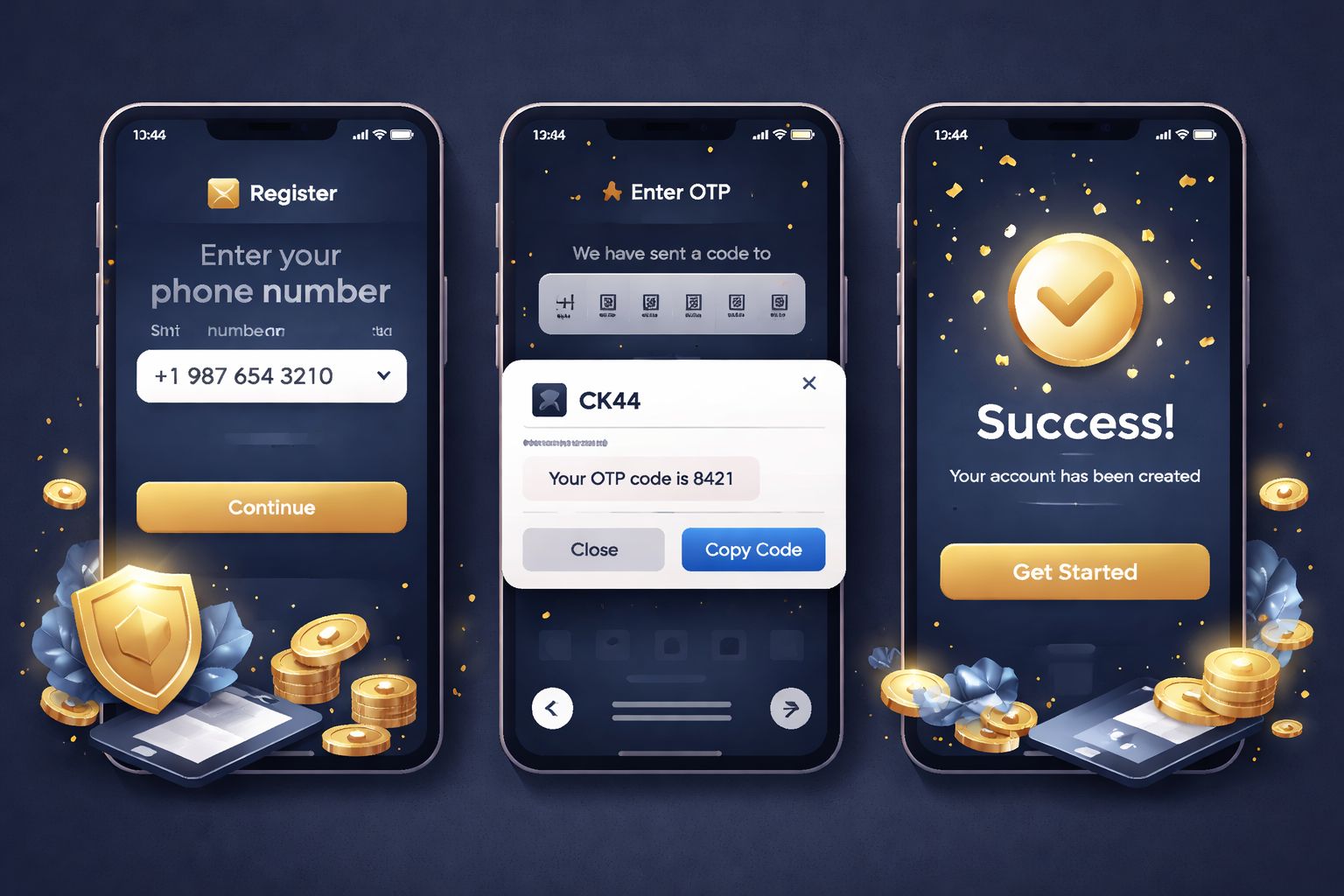 CK44 Registration Steps on Phone