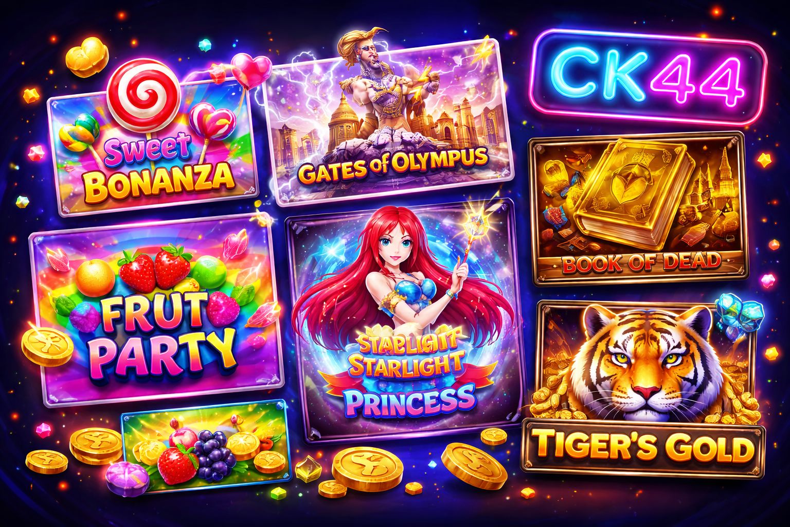 CK44 Slots - Sweet Bonanza, Megaways and Jackpot Reels